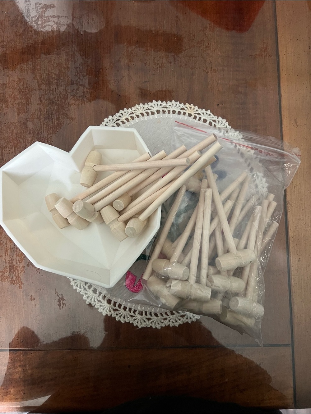 Geometric Heart Smash Mold with mini wooden mallets | Breakable chocolate hearts